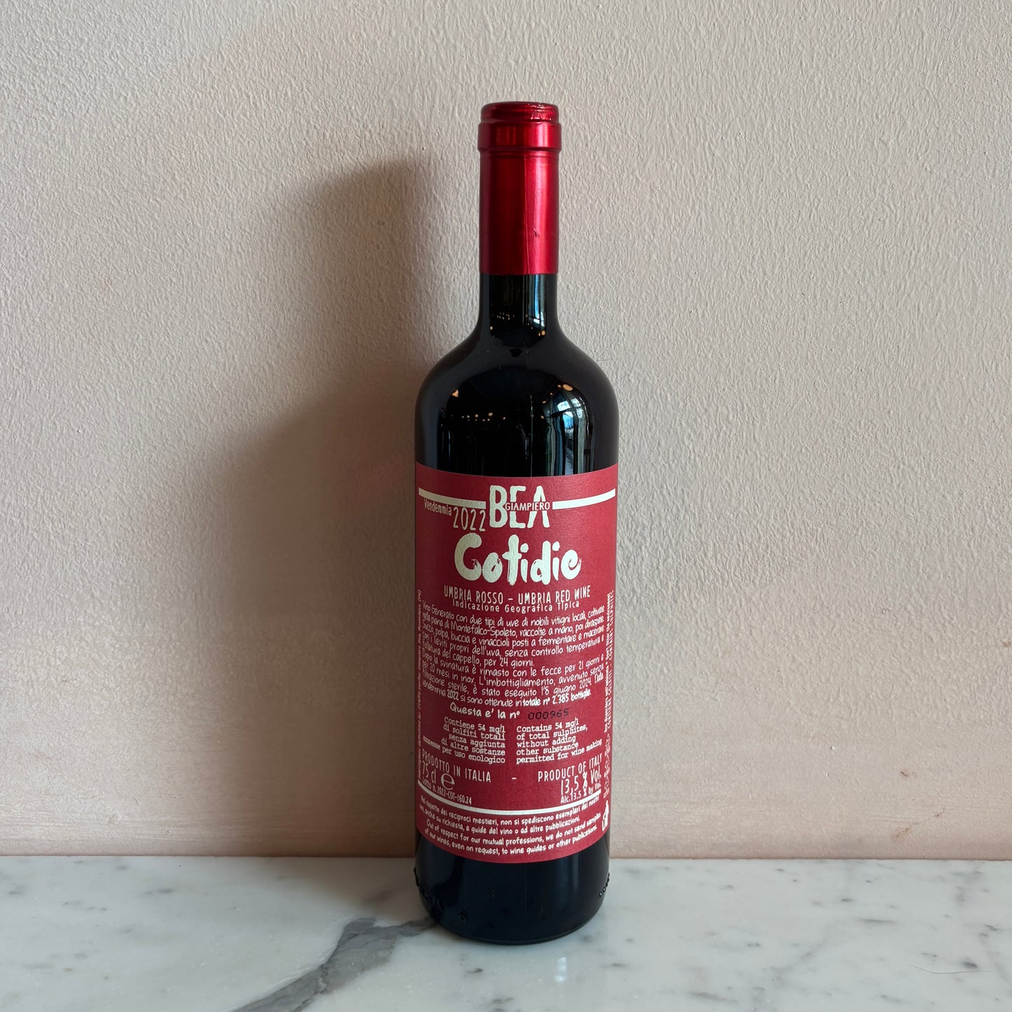 Paolo Bea "Cotidie" Rosso, Umbria, Italy 2022