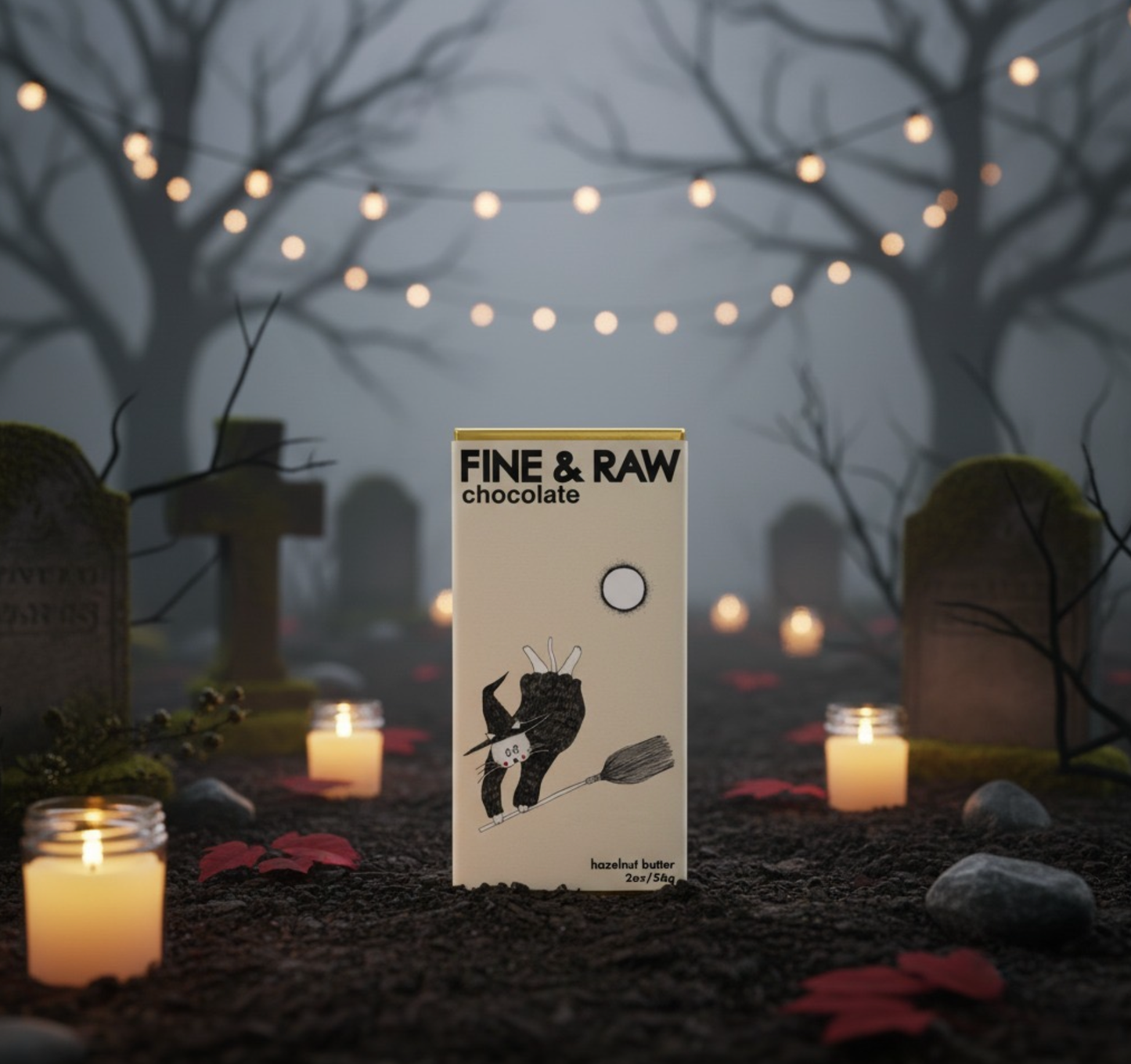 Fine & Raw Hazelnut Witch Chocolate Bar Halloween 2025