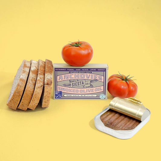Siesta Co. Cantabrian Anchovies in Smoked Organic Extra Virgin Olive Oil