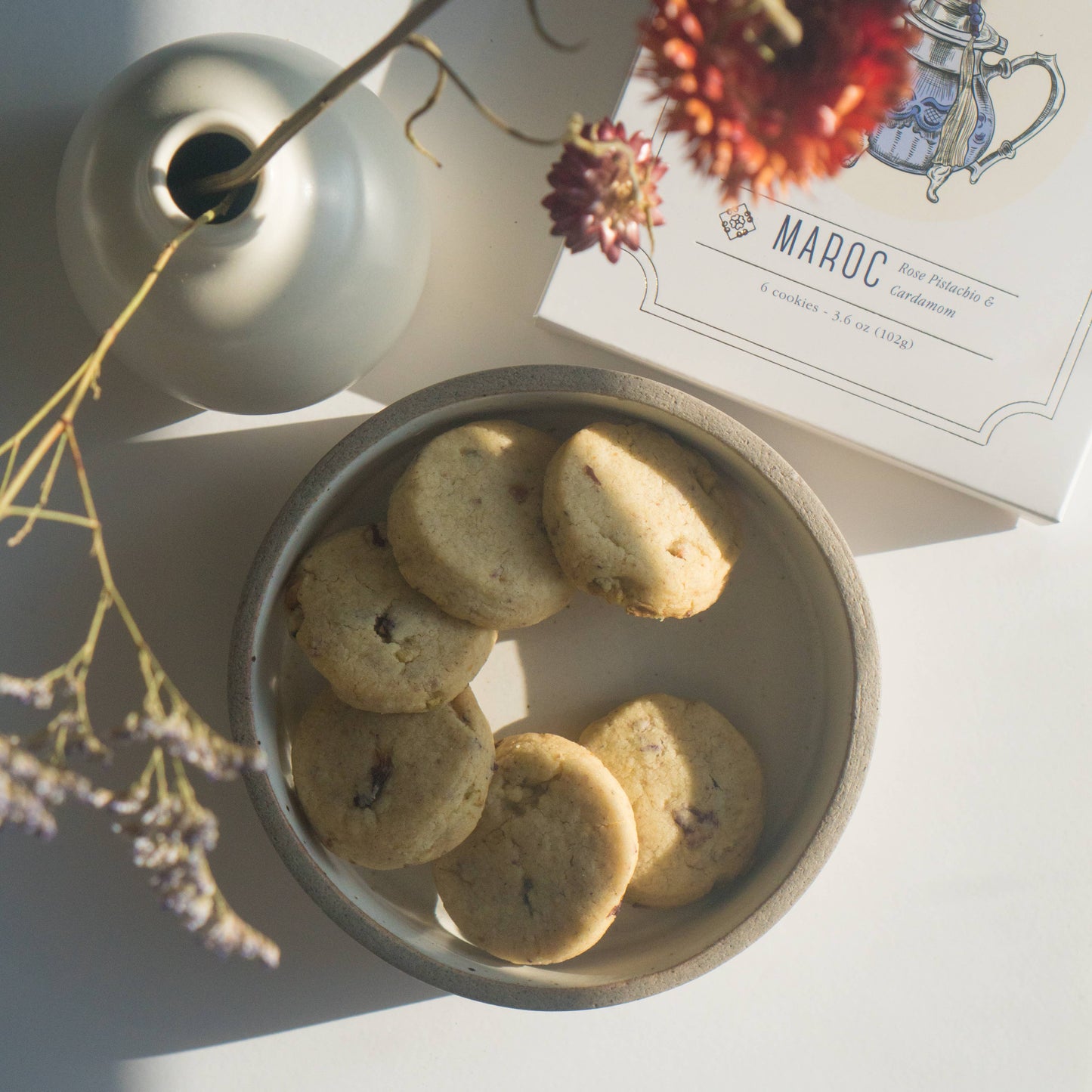 Makabi & Sons Rose Pistachio Cardamom Cookies - Maroc